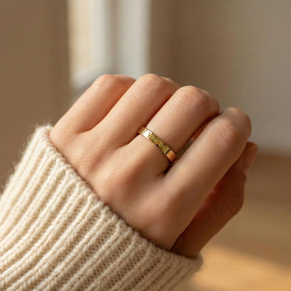 Forever Yours Band Custom Engraved Women's Ring