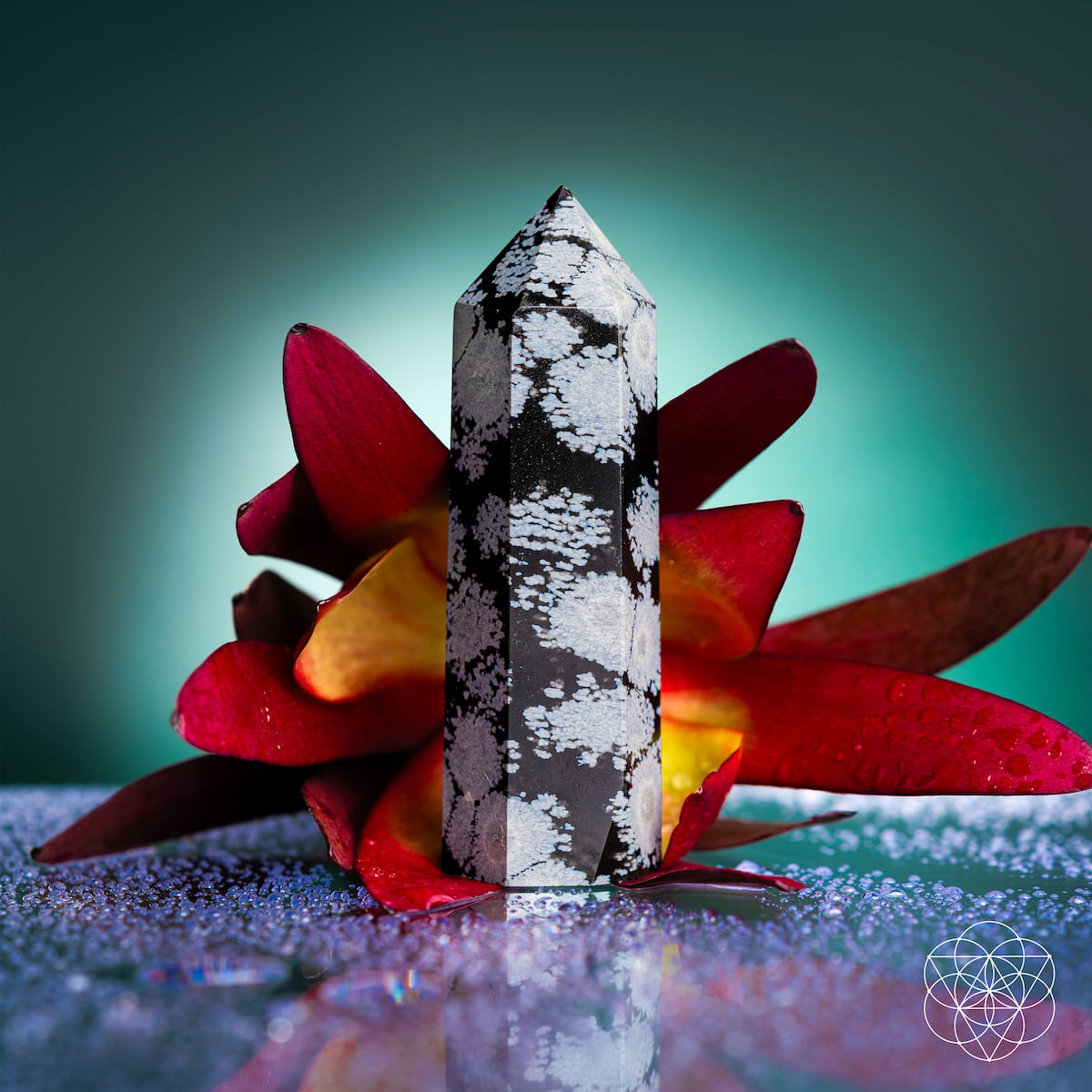 Spiritual Bodyguard - Snowflake Obsidian Point