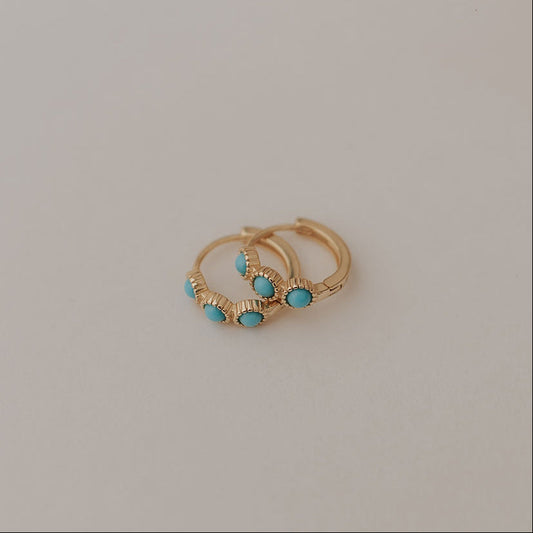 Lainey Turquoise Hoops