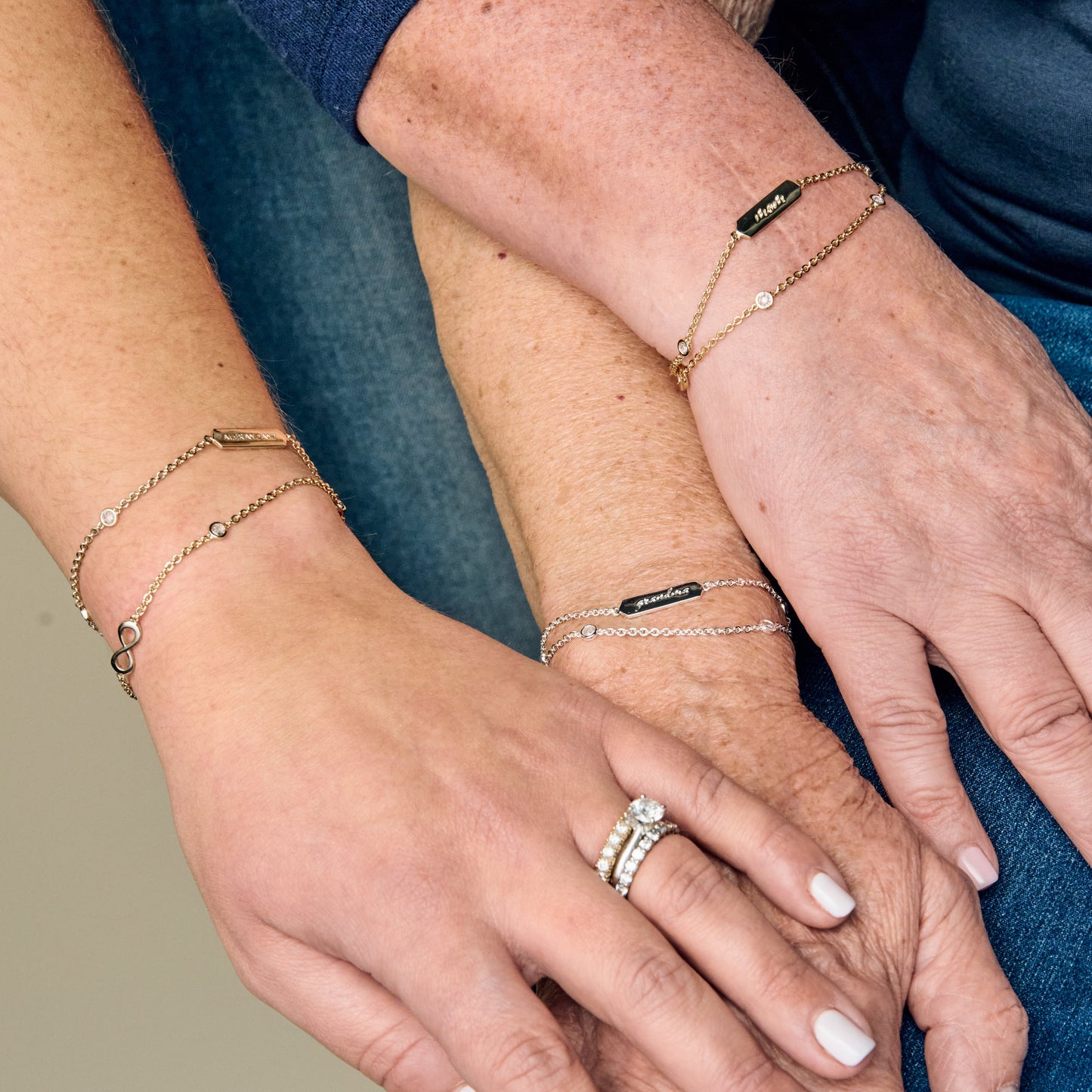 Mom Infinity Chain Double Strand Bracelet